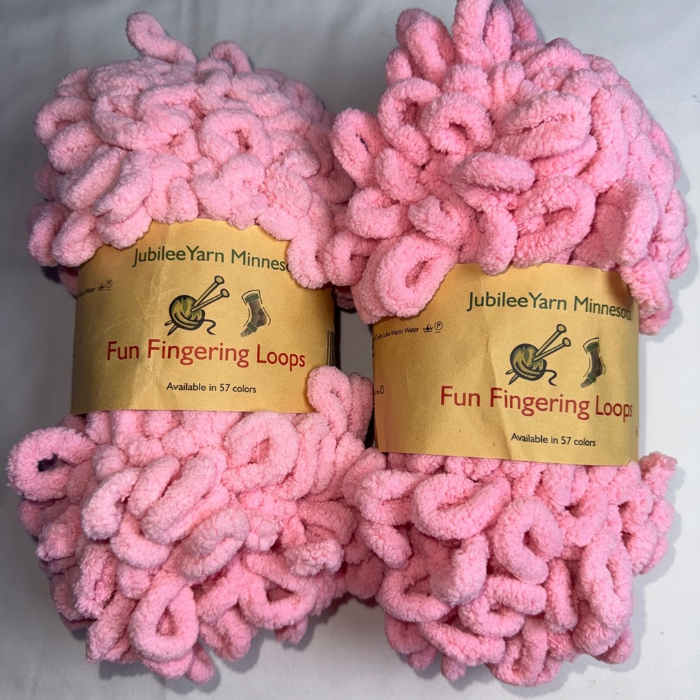Jubilee Yarn Minnesota Fun Fingering Loops Tickled Pink 43 2 Skeins Funky Chunky